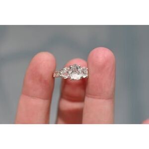 Raw Lake County diamond ring in oxidized sterling silver size 6